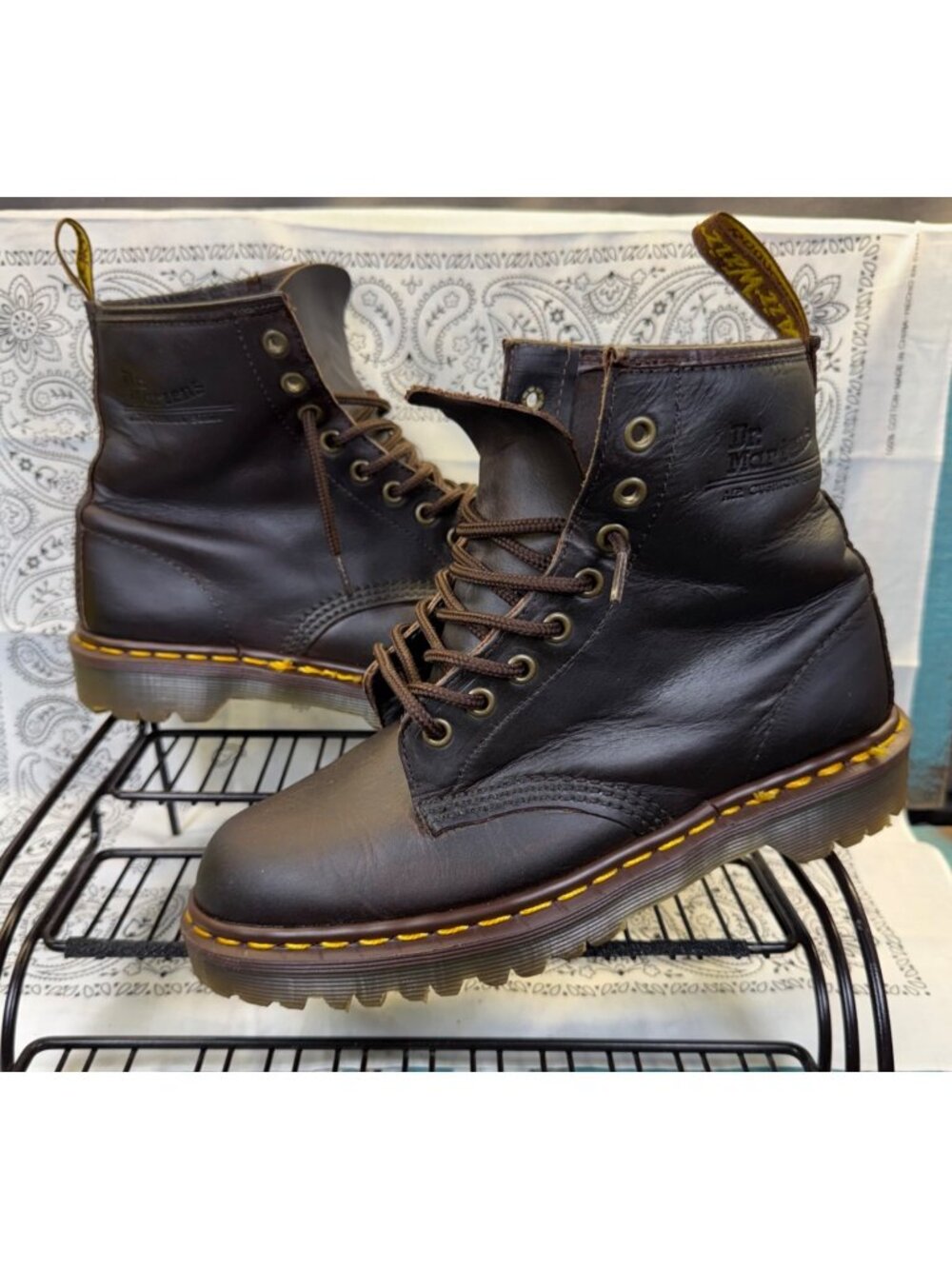 VTG 90s Dr. Martens 1460 Crazy Horse Boots Made in England Men UK 6 US 7 Wom 8.5